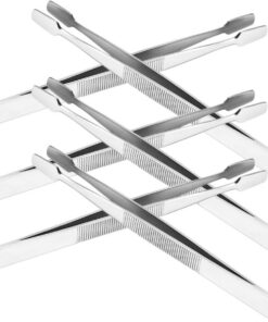 STOBAZA Pinces à Épiler en Acier Inoxydable 430 Argentées 6pcs pour Maquillage et Bricolage Design Ergonomique et Large Application
