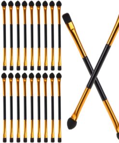 Angoily 30pièces Set de Pinceaux Maquillage Double-embouts Brosse Fard à Paupières Fibres Synthétiques Poignée Plastique Outils Cosmétiques pour Femmes et Filles