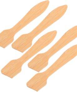 Mini Spatule Cosmétique en Bois pour Masque Facial, Lot de 5 | Usage Maison ou Voyage, Outil Polyvalent pour Soins et Cosmétiques, Facile à Nettoyer