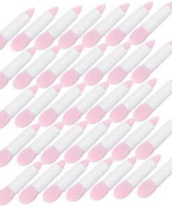 Gatuida 50 Pièces Pinceaux Maquillage Silicone Réutilisables pour et Yeux Applicateurs Double Embouts pour Ombres Crèmes ou Rose Outils et Faciles à Nettoyer