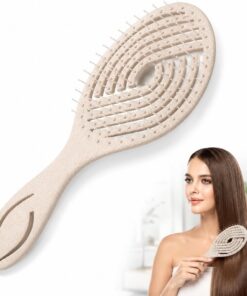 Peigne à forme - Outil de soins capillaires pratique pour démêler en douceur - Peigne de coiffure confortable pour tous les types de cheveux - Peigne beige léger pour un usage quotidien - 1 pièce