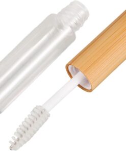 VALICLUD Tube de Mascara Vide 6ml Transparent et Léger en Bambou et Plastique, Étanche et Portable, Flacon Rechargeable Multifonction pour Extensions et Soin des Cils, Outils