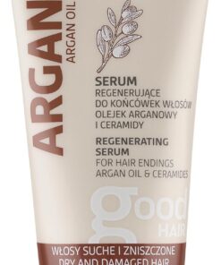 Joanna Sérum à l'huile d'argan pour pointes capillaires - 50 ml - Sérum lissant à l'huile d'argan - Soin réparateur pour pointes sèches et abîmées - Avec panthénol et protéines de soie pour brillance