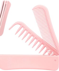 Peigne Pliant Portable Outil de Coiffure et Soin Capillaire à Double Tête | Peigne à Dents Fines Pliable pour Maison, , Vacances, Salon de Coiffure, Appartement, Hôtel, Dortoir Universitaire,