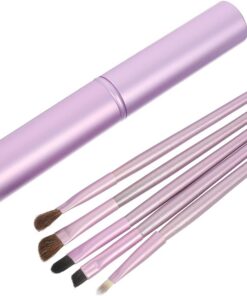 Housoutil 5pièces Pinceau Cosmétique pour Lèvres et Paupières Set pour Fille et Femme Outil de Maquillage pour Application Facile et Nettoyage Simple