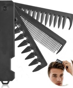 Peigne pliable portable avec 3 dents interchangeables, peigne de coiffure multifonction pour homme et femme, outil de toilettage de poche léger, accessoire de soins capillaires de voyage pour un usage