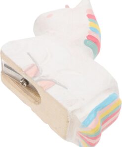 jojofuny Taille-crayon Accessoire Robuste et Rapide en Bois et Métal Blanc Licorne Manuel Décor Mignon et Portable pour Étudiants, pour École et Bureau