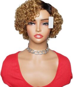 Soins capillaires Perruque Courte Bouclée 6 Pouces 100% Cheveux Humains Sans Colle Pour Femme
