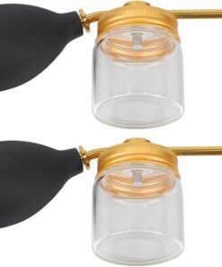 2 Pièces Flacon Pulvérisateur Capillaire Rechargeable en Verre et Silicone pour Salons et Barber Shops, Outil Polyvalent de Coiffage avec Spray Texturisant Or