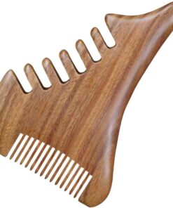 Healeved Peigne de Massage Cuir Chevelu en Bois Verawood, Adapté Cheveux Secs et Humides, pour Homme et Femme, Outil Multifonction de Soin Capillaire Portable