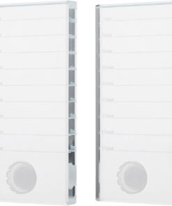 YARNOW Plateau en Verre et Volume Fan 2 Pièces pour Extensions de Cils Support Blanc Grand Espace de Travail, pour Salon de Beauté