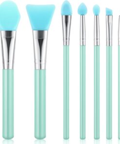 Lot de 7 applicateurs de pinceaux en silicone - Applicateurs de pinceaux en résine UV - Pinceaux en gelée - Applicateurs pour crème et produits de maquillage époxy - Vert