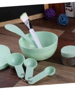 Healvian Kit D'outils pour Masques Faciaux en Plastique Vert 9 Pièces Spatule et Pinceaux avec Bol de Mélange pour Soin Visage Confortable et Pratique