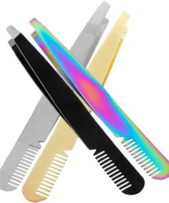 VICASKY Pinces à Épiler Prise Puissante et Légère Lot de 4 en Acier Inoxydable Outils de Beauté Précis pour Sourcils et Poils Visage pour Femmes
