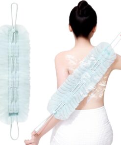 Back Scrubber, Body Pouf, Bath Towel with Suction Cup, Body Wash Puff Ball, Deep Cleansing, Gentle Skin Renewal, Durable and Quick Dry, for Bathroom, Shower, Travel