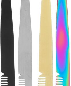 ULTECHNOVO Lot de 4 Pinces à Épiler pour Sourcils en Acier Inoxydable Pointe Biseautée Finition Dorée Noire Argentée et Titane Outils de Beauté Précis pour Épilation des Poils Incarnés