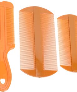 VOSAREA Lot de 3 Peignes Anti-pelliculaires en Plastique Orange, Ultra-denses à Dents Fines, Peigne Masseur pour Cuir Chevelu, pour Garçon et Filles et Soins Capillaires Quotidiens