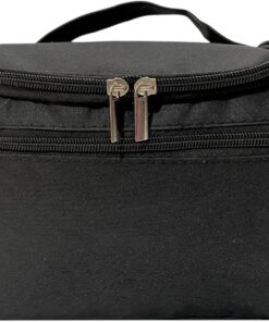 Trousse de toilette de voyage multifonctionnelle à suspendre avec crochet et pochette de rangement pour outils à ongles, grande capacité, portable (noir)
