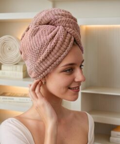 Serviette de séchage en polaire corail pour adultes, bonnet absorbant à séchage rapide, idéal pour les soins capillaires après la douche, légère et résistante pour tous les types de cheveux