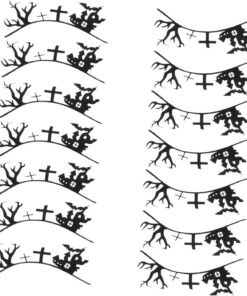 Healeved 7 Paires de Cils Postiches de Noël Halloween en Fibre Noire, Design Découpé Original pour Soirée Festive et Déguisement
