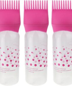 Artibetter Flacons Applicateurs à Peigne avec Échelle Graduée en Plastique à Peigne Lot de 3 pour Coloration Capillaire pour Teinture et Soins Capillaires