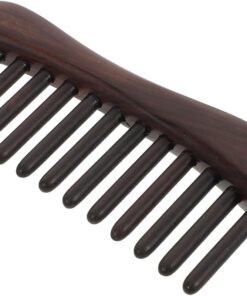 Housoutil Peigne en Bois de Santal Naturel Fait Main Peigne à Dents Larges Double Rangée pour Massage du Cuir Chevelu Gua Sha Démêlage Doux Outil de Soin Capillaire Relaxant Arôme Léger