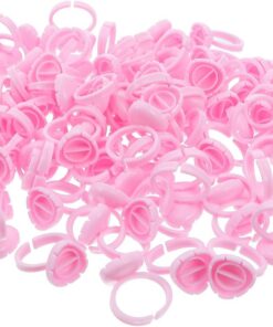 YARNOW Anneaux de broderie 100pcs en plastique rose, accessoires rapides pour maquillage et extension de cils en institut