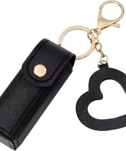 Organiseur de rouge à lèvres en cuir PU, petit avec pendentif, accessoires | robustes avec construction durable, outil compact avec maniabilité, catégorie de mode, 9 x 3 cm, équipement pratique pour