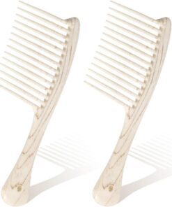 Beavorty Lot de 2 peignes à cheveux démêlants à dents larges - Peigne de coiffure - Peigne de soins capillaires - Peigne en plastique - Peigne afro à dents larges - Peigne de barbier