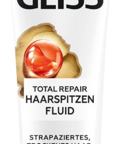 Gliss Fluide Total Repair (50 ml), pour jusqu'à 95% de pointes fourchues en moins et durablement scellées, spécialement conçu pour les cheveux secs et abîmés
