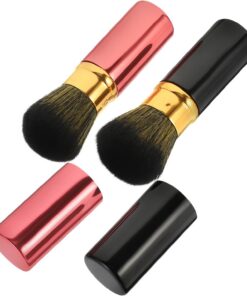 OUNONA 2pièces Pinceau Maquillage Visage pour Blush Poudre Outil Cosmétique Femme Manche Ergonomique Poils Doux Facile Transporter Ranger