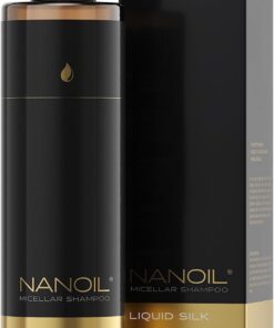 Nanoil Micellar Shampoo 300 ml – shampoing micellaire, shampoing réparateur et purifiant, fortifiant pour cheveux fragiles, soin capillaire pour tous types de cheveux. (Liquid Silk)