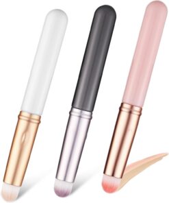 OUNONA 3 Pièces Pinceaux Correcteurs pour Yeux Pinceaux Estompants pour Correcteur Maquillage avec Capuchons Outils de Maquillage pour Visage