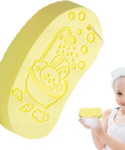 Bath Sponge, Exfoliates Body Scrubber, 5.12x2.87x0.98 inches Soft Reusable Back Cleaning Tool, Kids, Gentle Exfoliatings Sponge for Daily Shower and Bathroom Routine