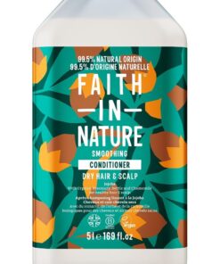 Faith In Nature Après-Shampooing Naturel au Jojoba, Lissant pour Cheveux et Cuir Chevelu Secs, Végan et Non Testé sur les Animaux, Sans SLS, Silicones ni Parabènes, Recharge 5 L