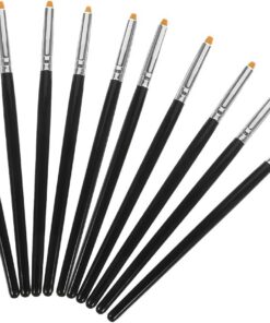 STOBAZA Lot de 10 Brosses à Cils Noires en Bois et Fibre, Applicateurs Résistants la Casse et Doux Peau, pour Salons de Beauté et Voyages