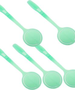 Outil de Maintien des Disques de Coton Ronds Vert 5 Pcs en Plastique | Pince Type Clip, Pads Remplaçables, Manche Amovible, Lot de 5 pour Soins du Visage