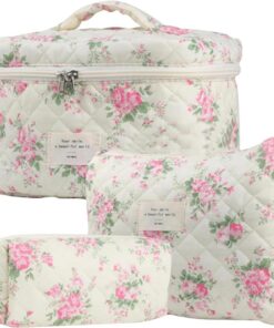Trousse de toilette florale | Sac de rangement de – rangement de | pinceaux de maquillage en coton pour femme, b, Refer to description, Unisexe