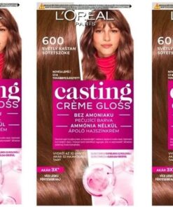 L'Oréal Paris Casting Lot de 3 colorations capillaires intenses sans ammoniaque et sans silicone avec crème brillante N° 600 Blond foncé