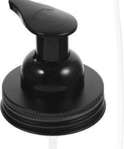 Ciieeo Tête de Pompe Distributrice en Acier Inoxydable pour Lotion et Savonnette, Design Pressant sans Outil D'installation, Compatible Flacon Pompe Noir