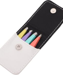 STOBAZA 4 pièces Pince à Épiler Sourcils Acier Inoxydable Mini Pince Inclinée pour Modeler et Dessiner les Sourcils Outil de Maquillage Portable pour Maison et Voyage