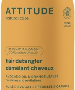 ATTITUDE Démêlant Sans Rincage pour Cheveux, Nourrit les Cheveux, Extrait Huile d'Avocat & Feuilles d'Oranger, Soin Capillaire Végane, Produit Coiffant, Parfum Fleur d'Oranger & Eucalyptus, 240 mL