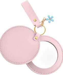 Miroir de de Forme Ronde Léger | Petit Miroir à Main pour Sac à Main pour Femmes Filles Coiffure Extérieur Sac à Dos