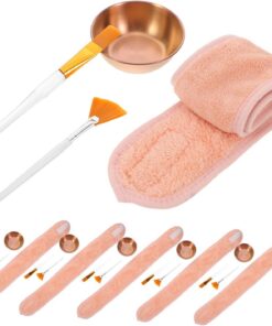 VALICLUD Ensemble de Soins du Visage pour Esthéticienne Bandeau Confortable, Bol Mélangeur en Acier Inoxydable et Outils Faciaux Polyvalents pour Soins à Domicile et Spa Professionnel
