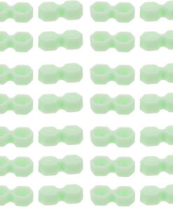 Housoutil Mini Godets de Colle pour Extensions de Cils Verts, Porte-colle à Double Compartiment, 400 Pièces, Cône Hexagonal pour Application Précise, Outil Portable pour Salon et Stylisme