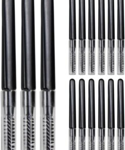 Toyvian Pinceaux à sourcils 20 pièces avec couvercle - Peignes à cils en nylon - Outils de maquillage pour professionnels - Accessoires compacts et portables
