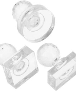 Toyvian Outil de manipulation d'ombre à paupières 3pcs plastique formes rondes et rectangulaires tampon pour blush et highlighter facile à utiliser en voyage