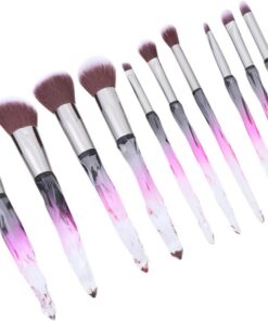 Healvian 10 Pièces Maquillage Outil de Maquillage Transparent Forme de Cristal Diamant Manche Plastique