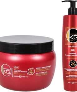 KERAGOLD PRO DD – Lot de 2 Soins Capillaires – Sans Sulfates Shampoing 500ml + Masque 500ml – Kératine & Acide Hyaluronique pour Hydratation Intense et Lissage Sublime