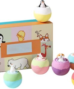 Bath Balls, 6-Piece Shower Steamer Set, 8.07x5.51x2.95 Inch Kit with Hidden Toy Feature, Effervescent Skin Safety Guard, Long-Lasting Finish with Spa Style, Relaxation Tool for Birthdays
